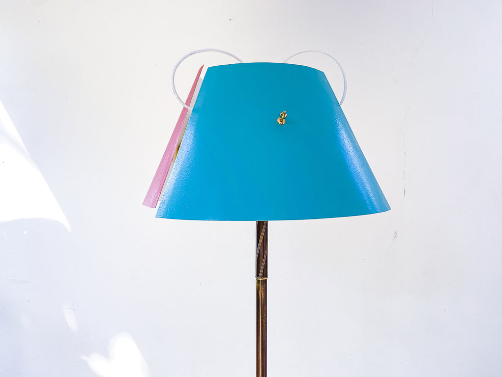 Angelo Lelli | Luminária de Piso com Cúpula Tripartida e Articulada