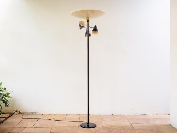 Autor Desconhecido | Luminária de Piso Preta e Creme