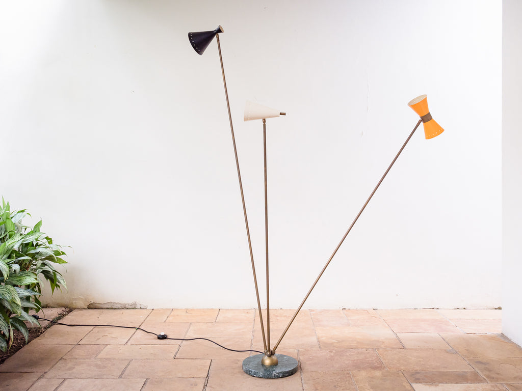 Stilnovo Itália (Atrib.) | Luminária de Piso com Três Braços Articulados