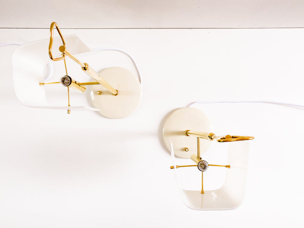 Carlo Montalto | Par de Abajur em Latão e Acrílico
