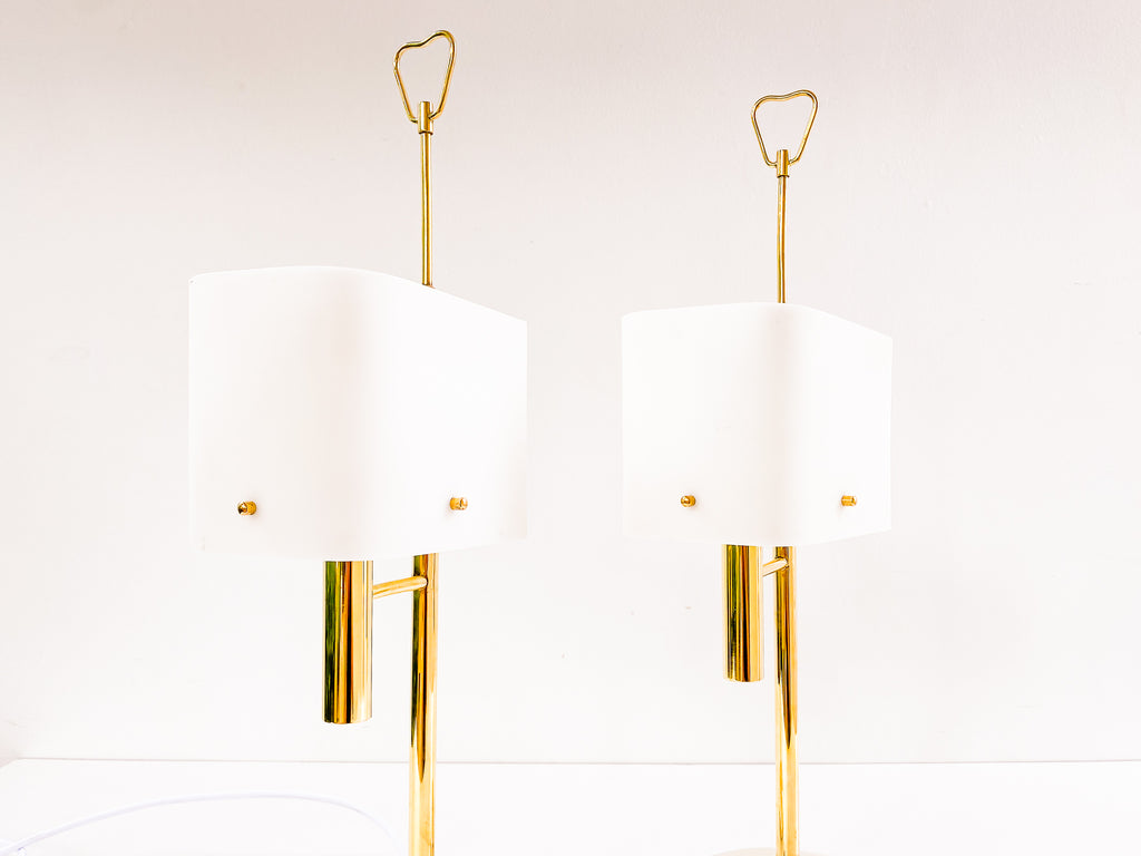 Carlo Montalto | Par de Abajur em Latão e Acrílico