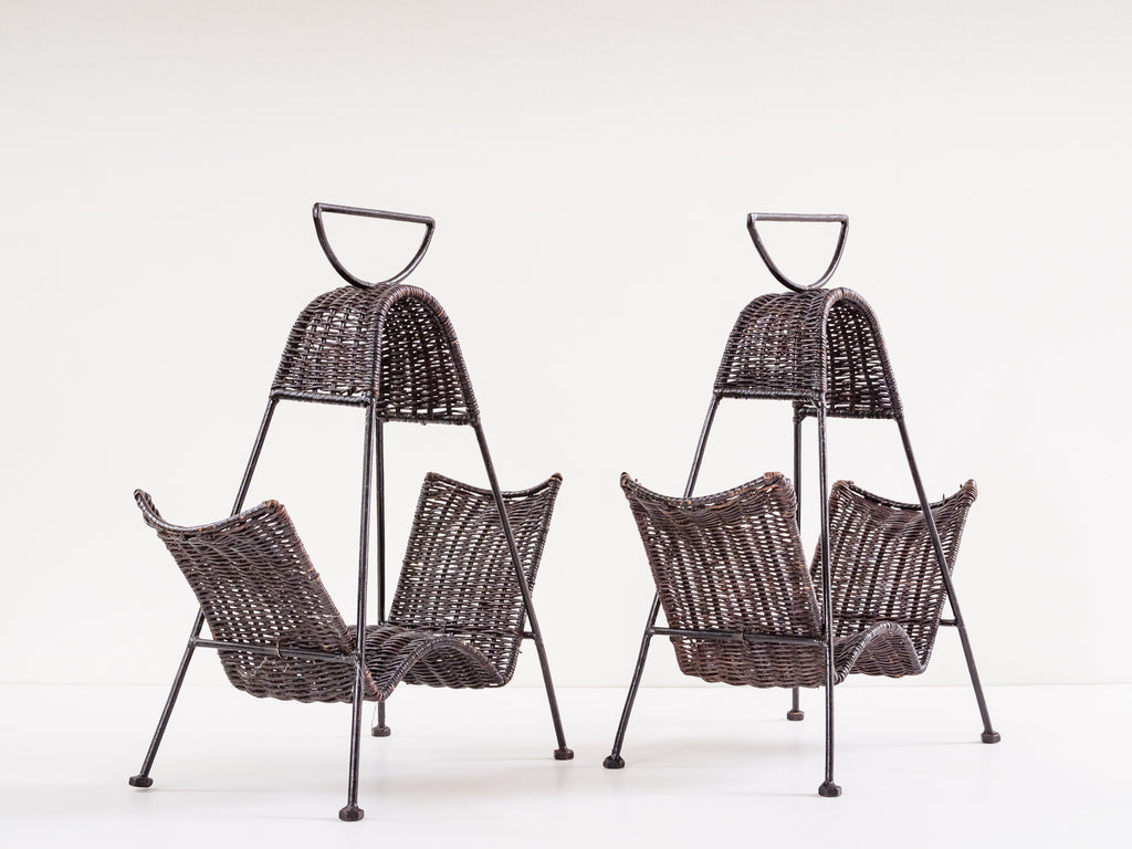 Porta Garrafas em Ferro e Junco