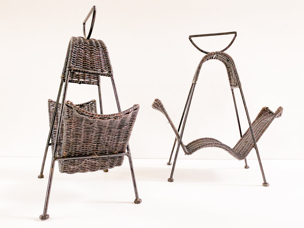 Porta Garrafas em Ferro e Junco