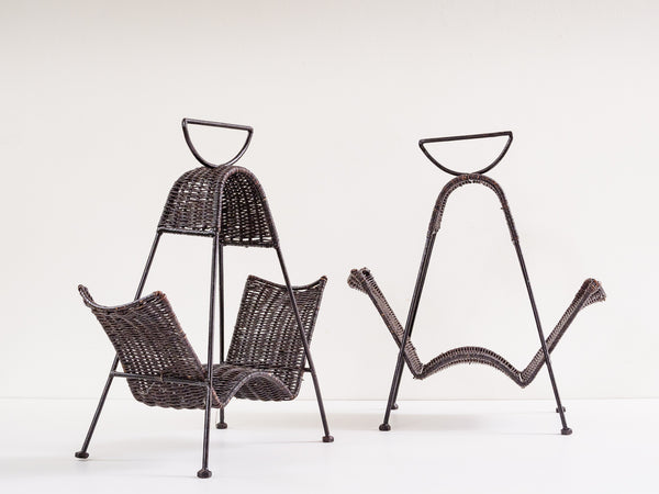 Porta Garrafas em Ferro e Junco