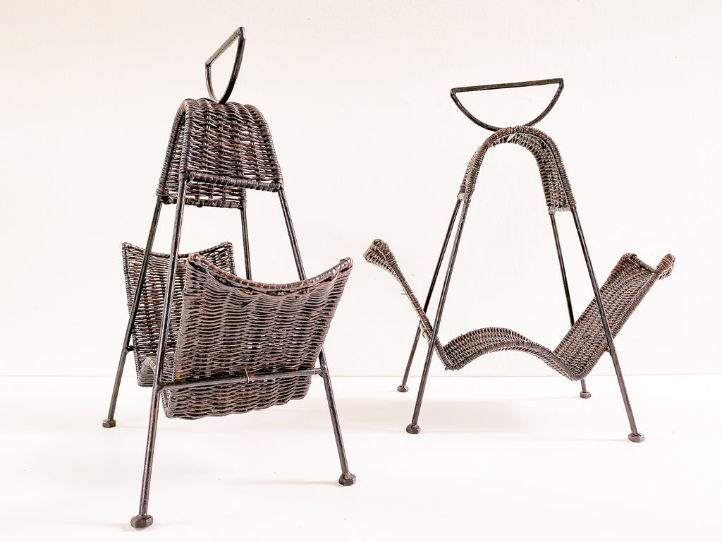 Porta Garrafas em Ferro e Junco