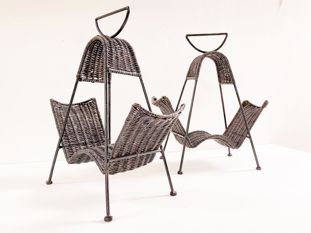 Porta Garrafas em Ferro e Junco