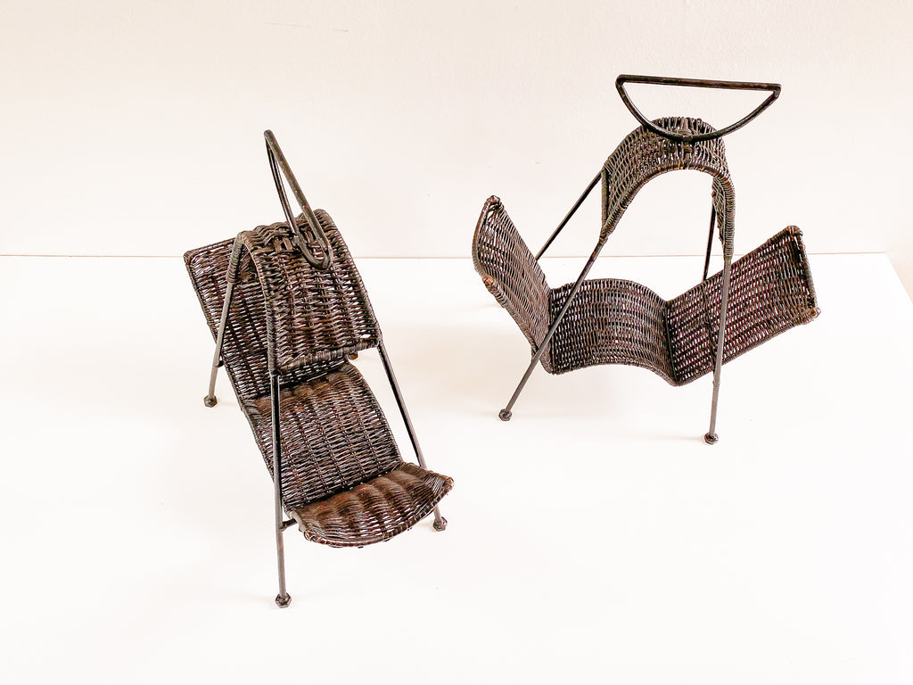 Porta Garrafas em Ferro e Junco