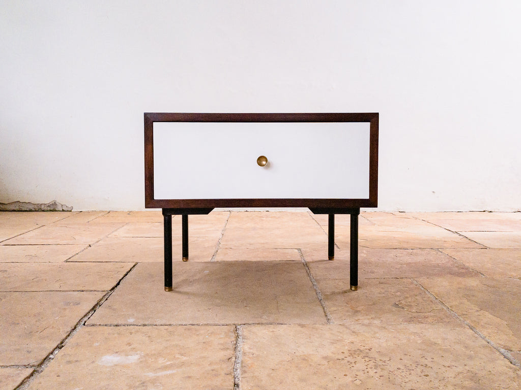 Geraldo de Barros | Mesa de Cabeceira em Ferro, Jacarandá e Formica