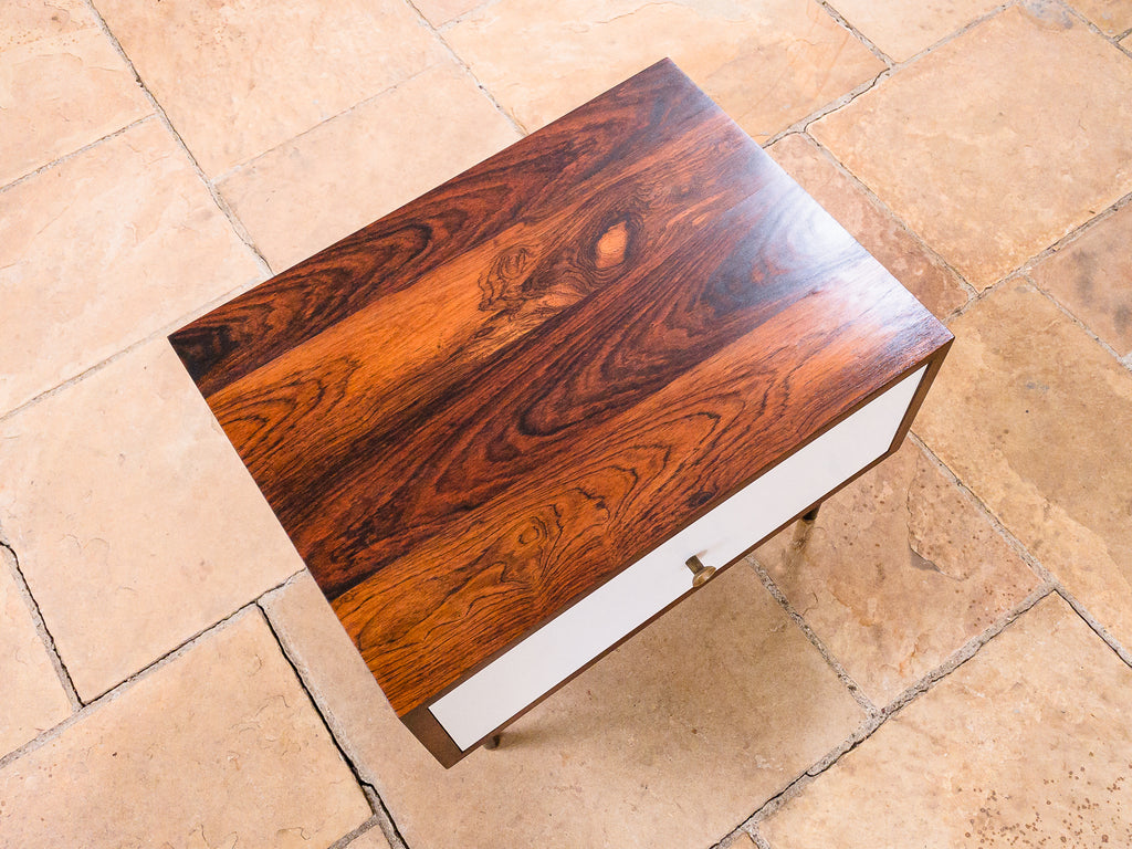 Geraldo de Barros | Mesa de Cabeceira em Ferro, Jacarandá e Formica