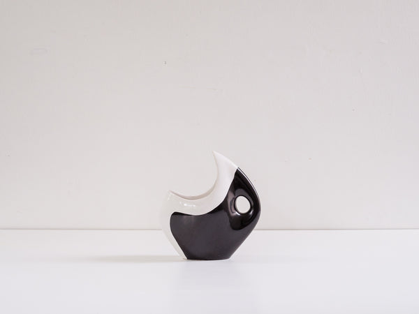 Carlo Hauner (Atrib.) | Vaso Preto e Branco em Cerâmica Esmaltada