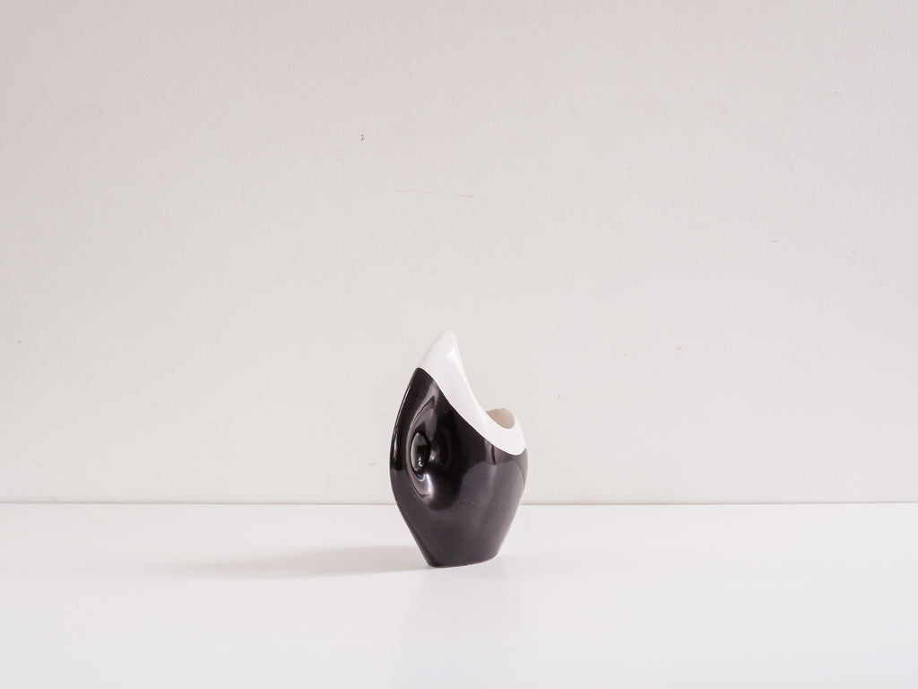 Carlo Hauner (Atrib.) | Vaso Preto e Branco em Cerâmica Esmaltada