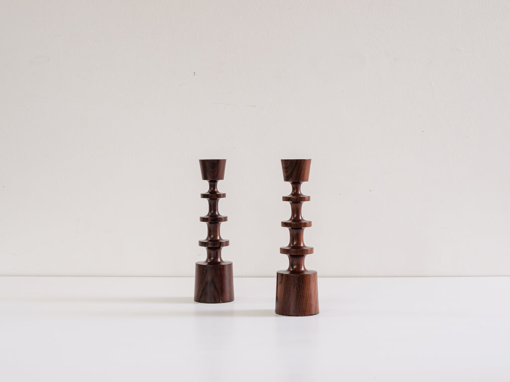 Autor Desconhecido | Par de Castiçais em Jacarandá