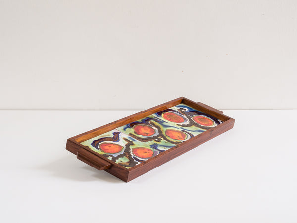 Autor Desconhecido | Bandeja em Jacarandá com Azulejos Esmaltados