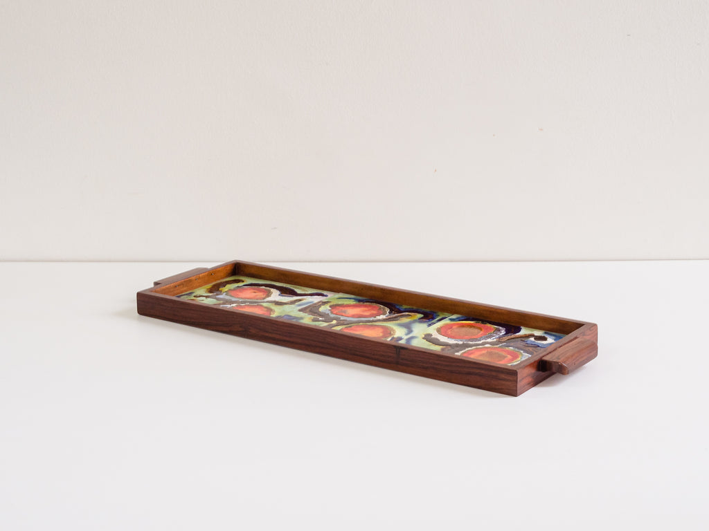 Autor Desconhecido | Bandeja em Jacarandá com Azulejos Esmaltados