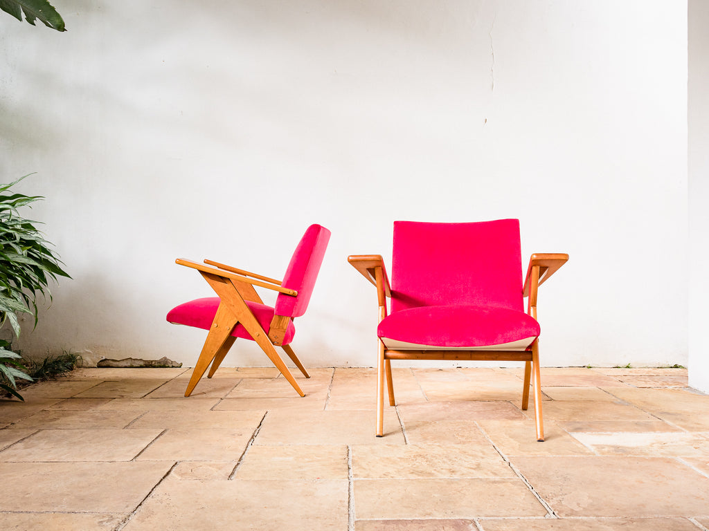 Zanine Caldas | Par de Poltronas "N" em Pau Marfim