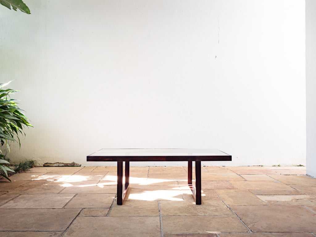 Autor Desconhecido | Mesa de Centro em Jacarandá e Vidro