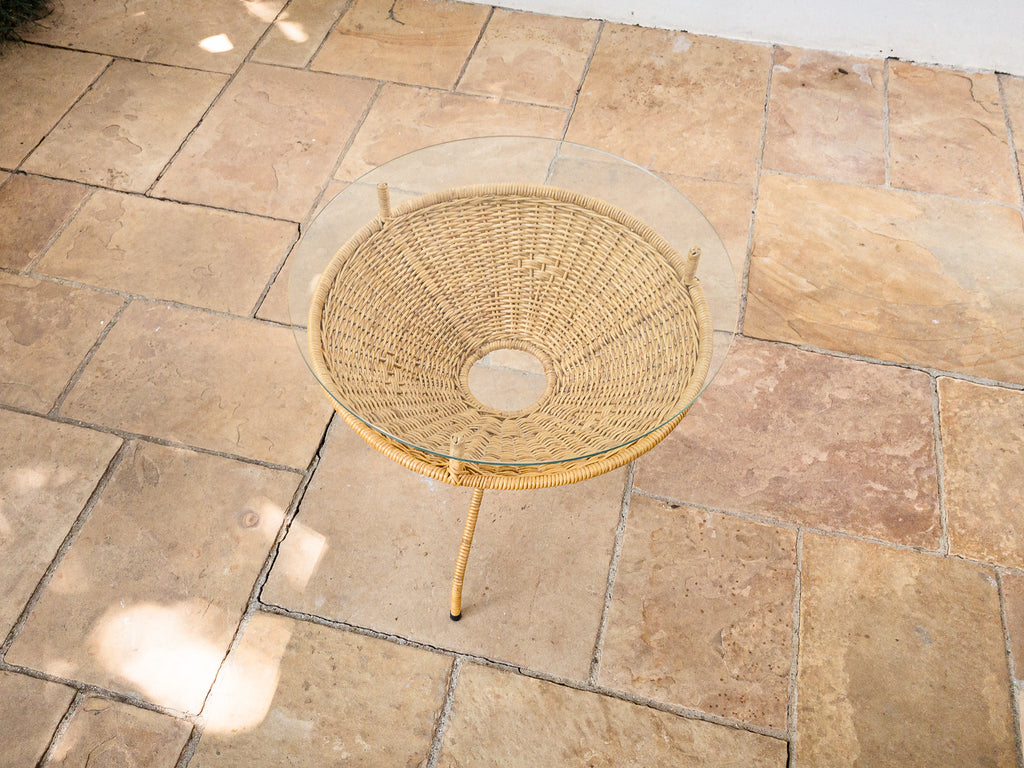 Carlo Hauner | Mesa Lateral em Ferro, Junco e Vidro