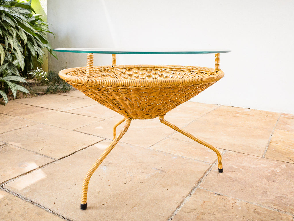 Carlo Hauner | Mesa Lateral em Ferro, Junco e Vidro