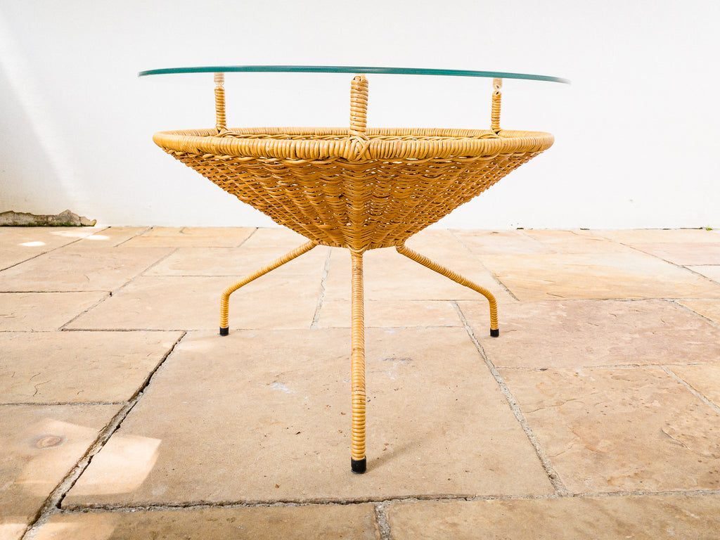 Carlo Hauner | Mesa Lateral em Ferro, Junco e Vidro