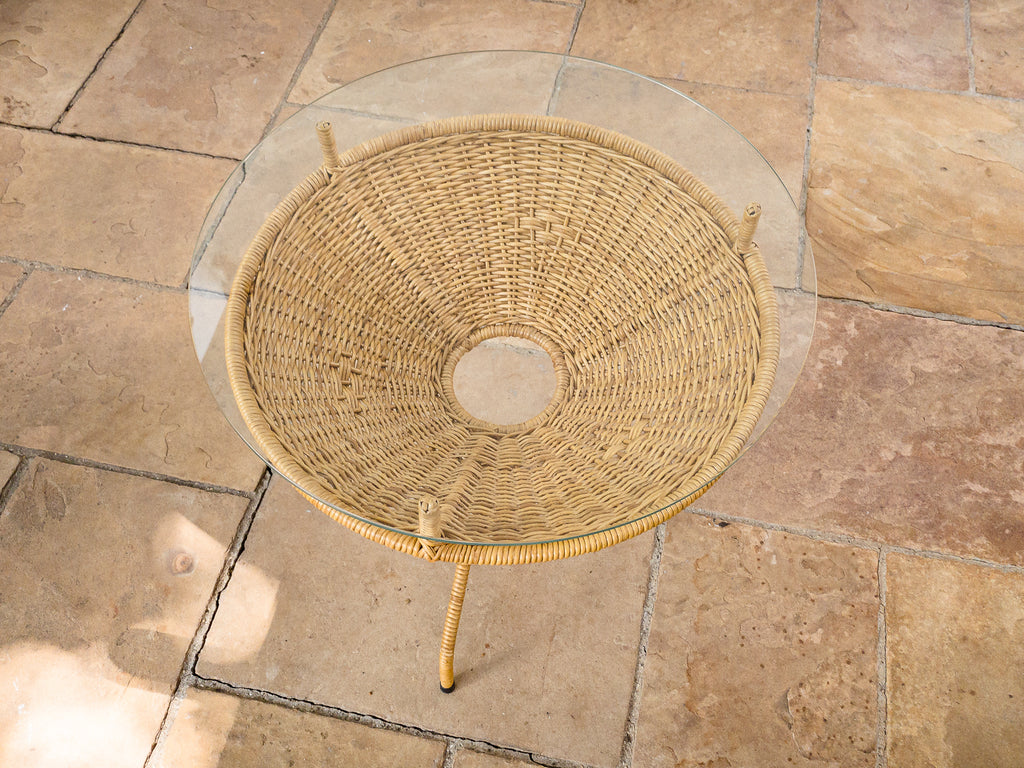 Carlo Hauner | Mesa Lateral em Ferro, Junco e Vidro