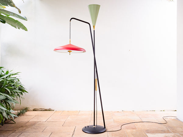 Enrico Furio Dominici | Luminária de Piso com Cúpula de Altura Ajustável