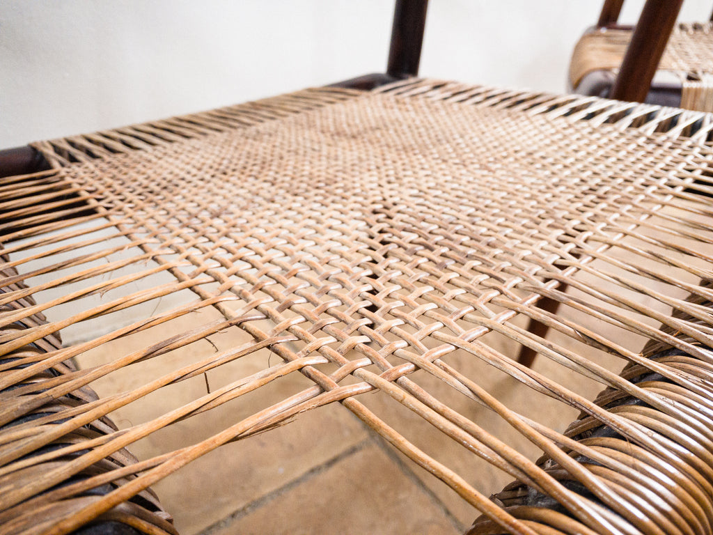 Set de 4 cadeiras em Jacarandá e Junco