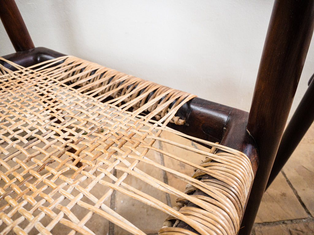 Set de 4 cadeiras em Jacarandá e Junco