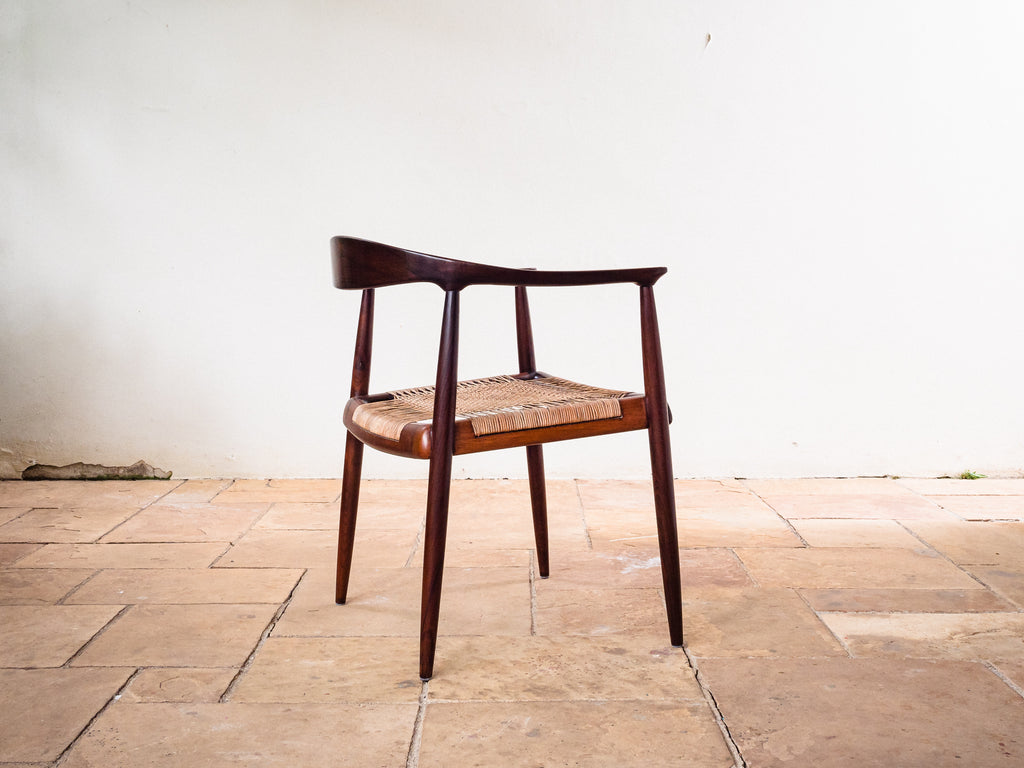 Set de 4 cadeiras em Jacarandá e Junco