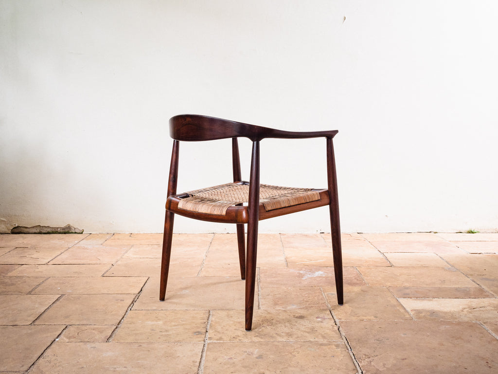 Set de 4 cadeiras em Jacarandá e Junco