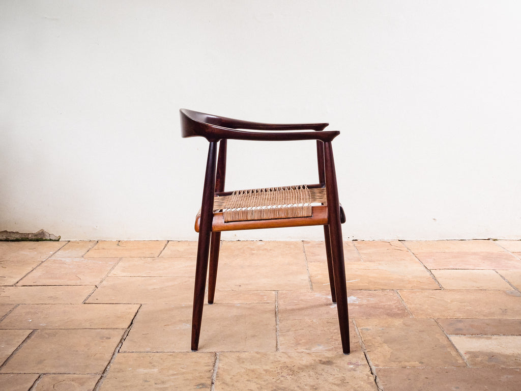 Set de 4 cadeiras em Jacarandá e Junco