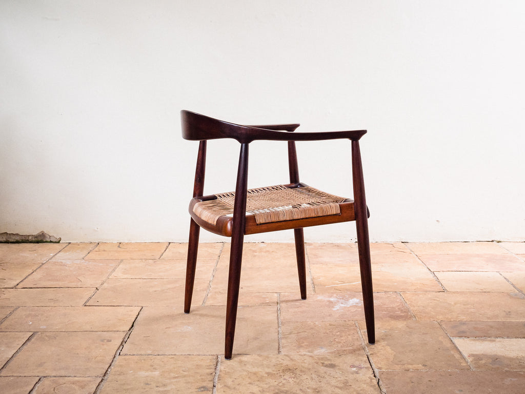 Set de 4 cadeiras em Jacarandá e Junco