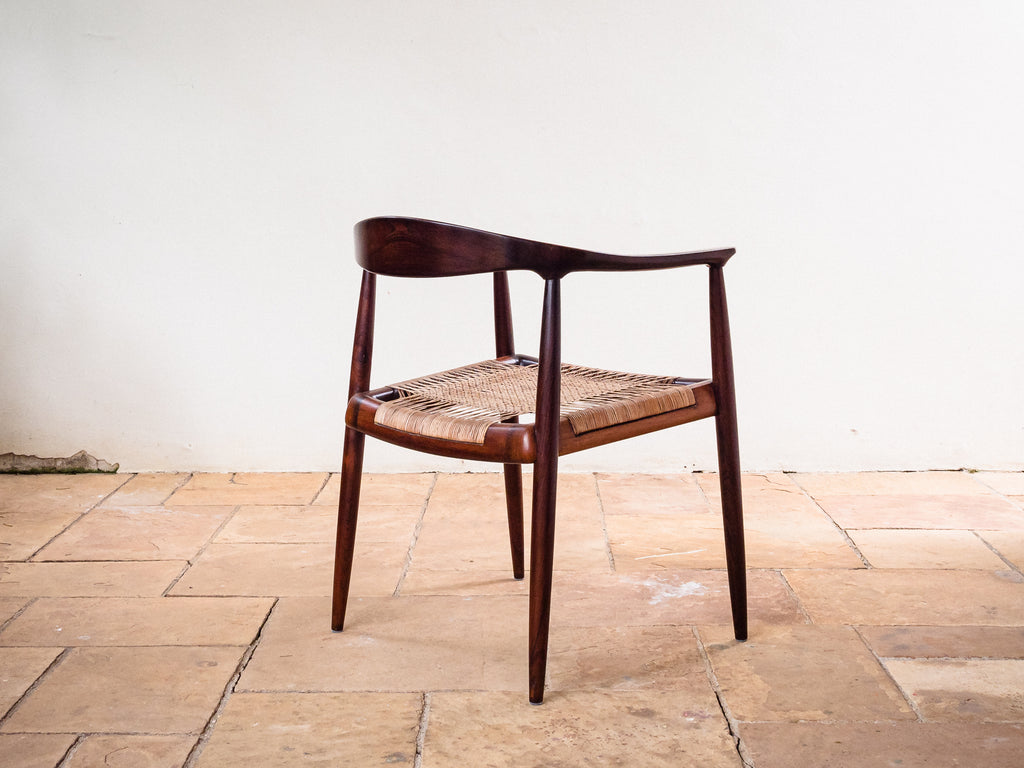 Set de 4 cadeiras em Jacarandá e Junco