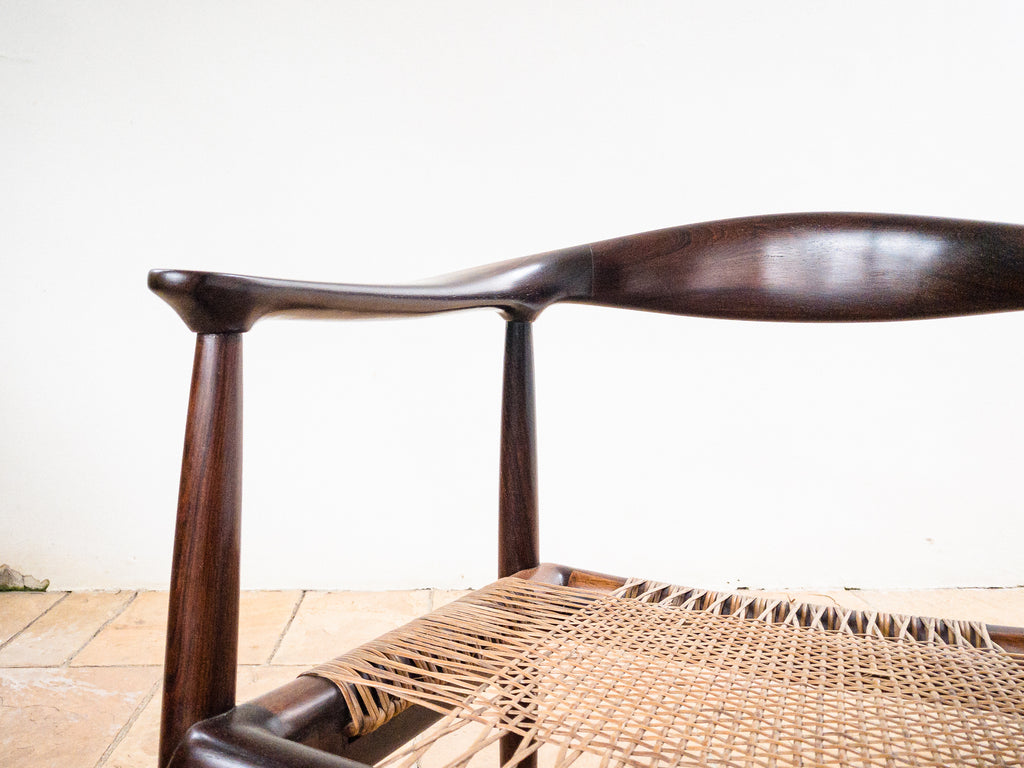 Set de 4 cadeiras em Jacarandá e Junco