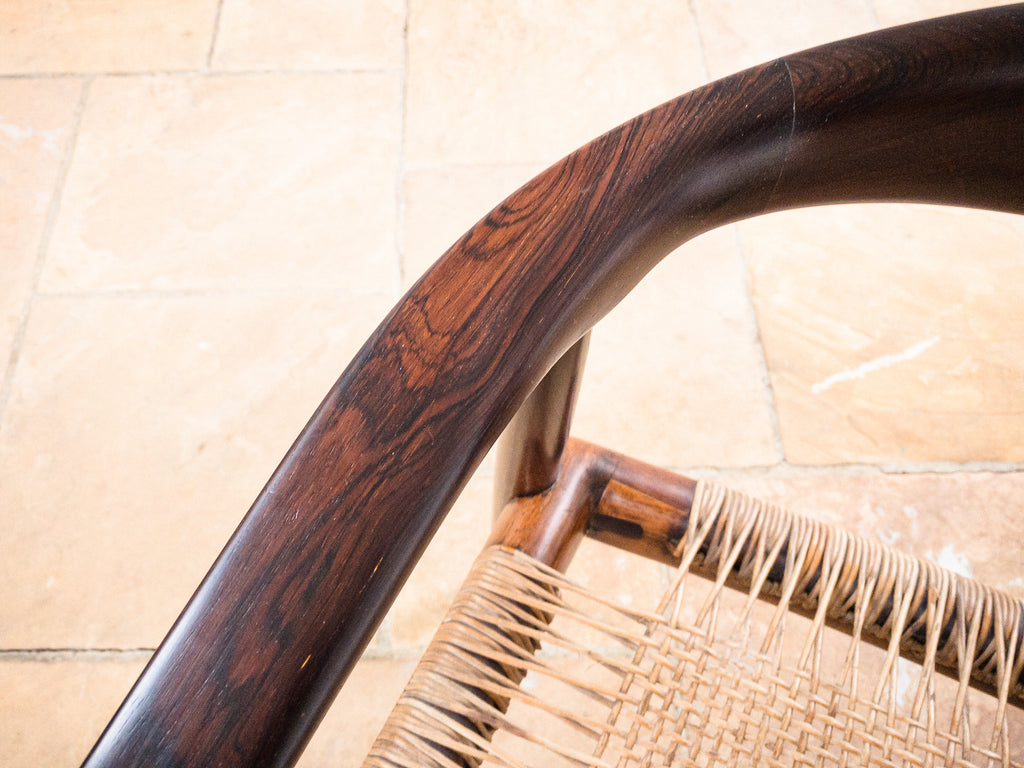 Set de 4 cadeiras em Jacarandá e Junco