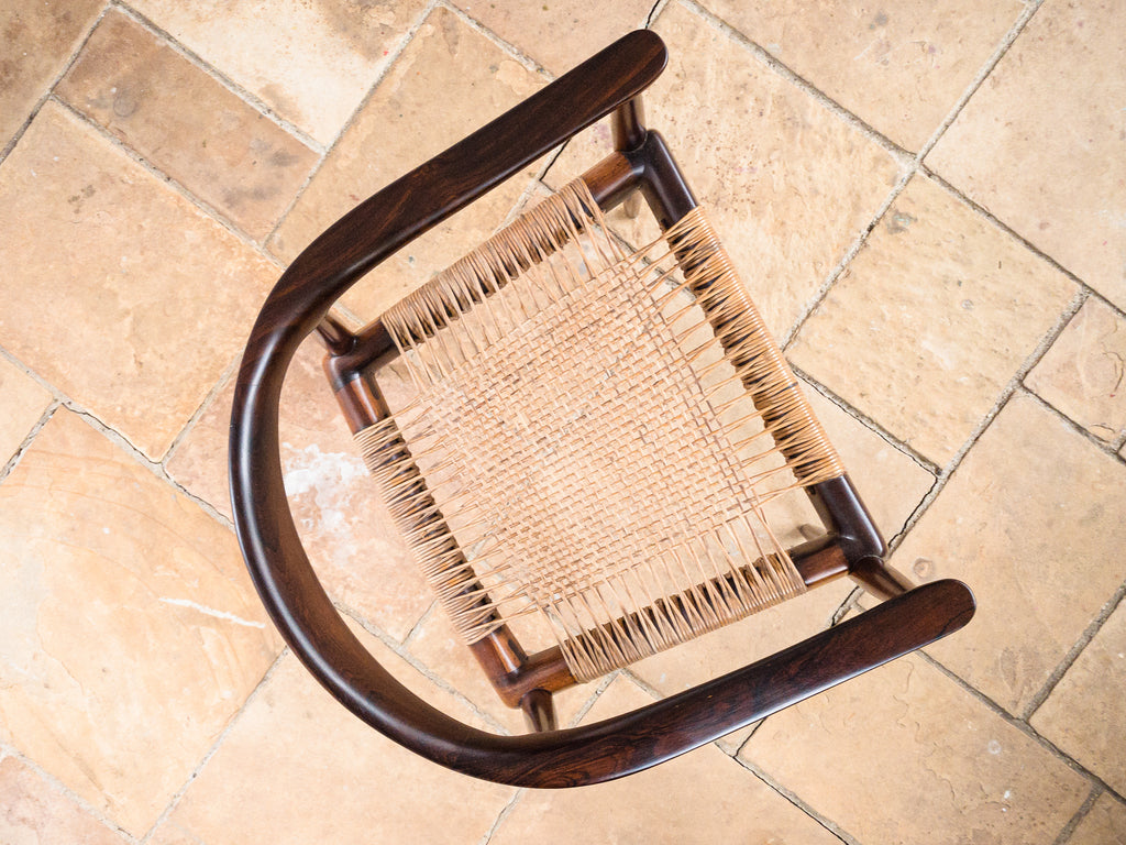 Set de 4 cadeiras em Jacarandá e Junco