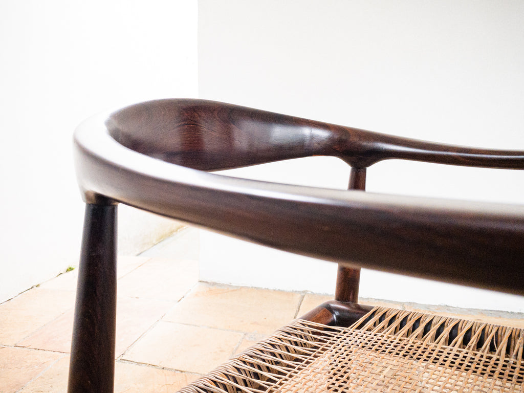 Set de 4 cadeiras em Jacarandá e Junco