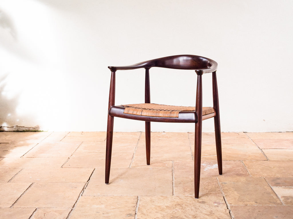 Set de 4 cadeiras em Jacarandá e Junco