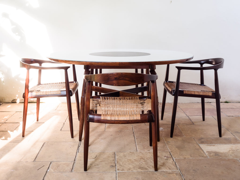 Joaquim Tenreiro | Mesa de Jantar em Jacarandá, Vidro e Granito