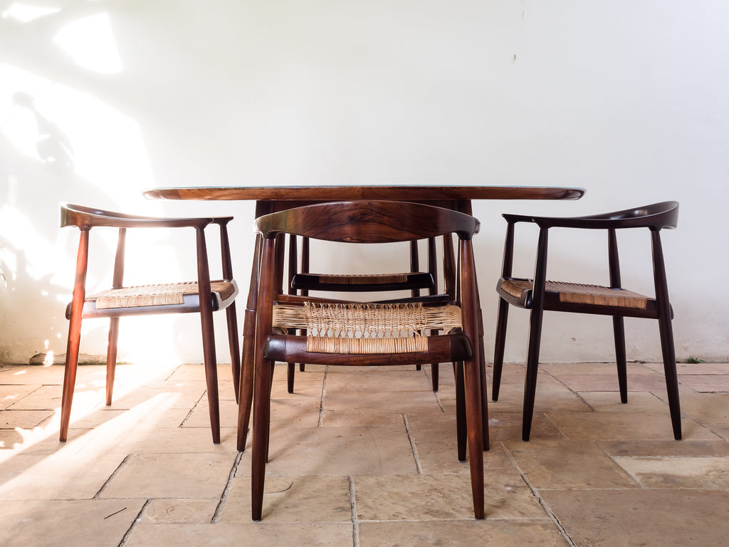 Joaquim Tenreiro | Mesa de Jantar em Jacarandá, Vidro e Granito