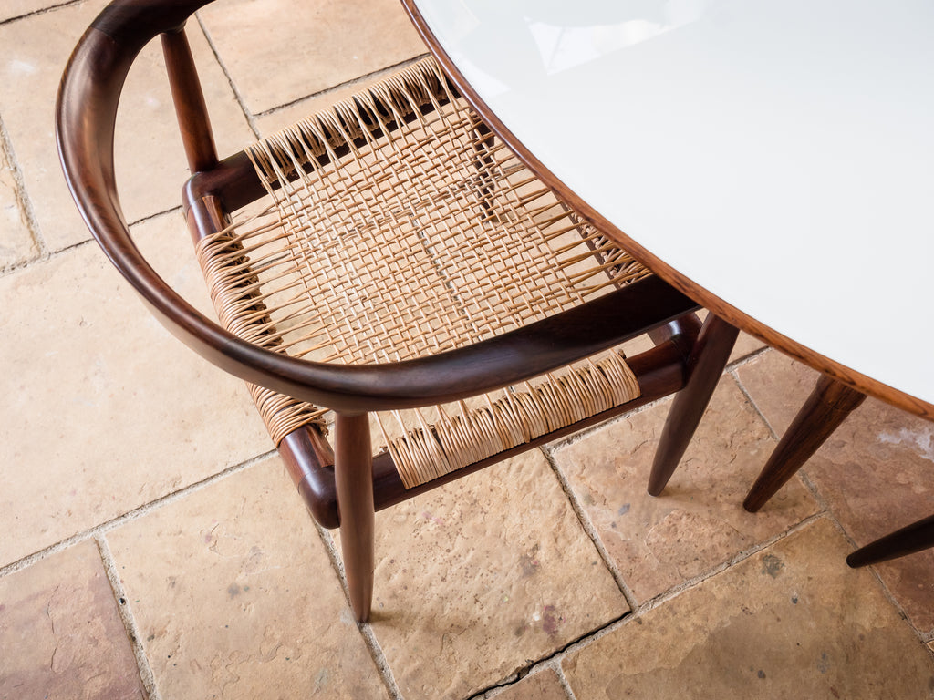 Joaquim Tenreiro | Mesa de Jantar em Jacarandá, Vidro e Granito