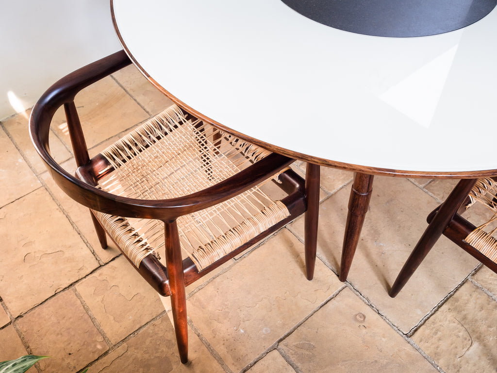 Joaquim Tenreiro | Mesa de Jantar em Jacarandá, Vidro e Granito