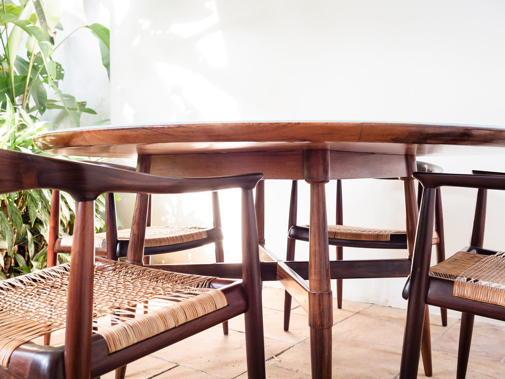 Joaquim Tenreiro | Mesa de Jantar em Jacarandá, Vidro e Granito