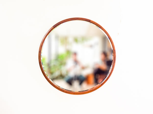 Espelho Redondo com Moldura em Imbuia