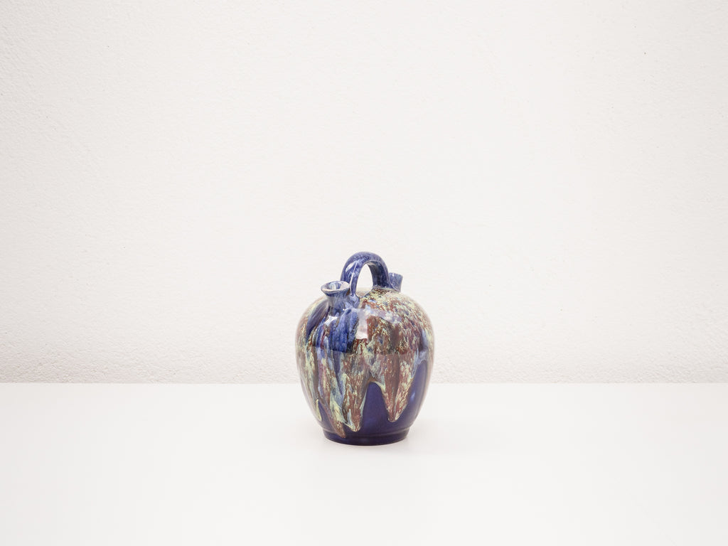 Vaso de Cerâmica Azul com Alça