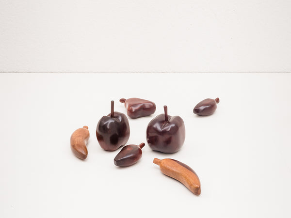 Conjunto de 7 Frutas em Madeira Nobre