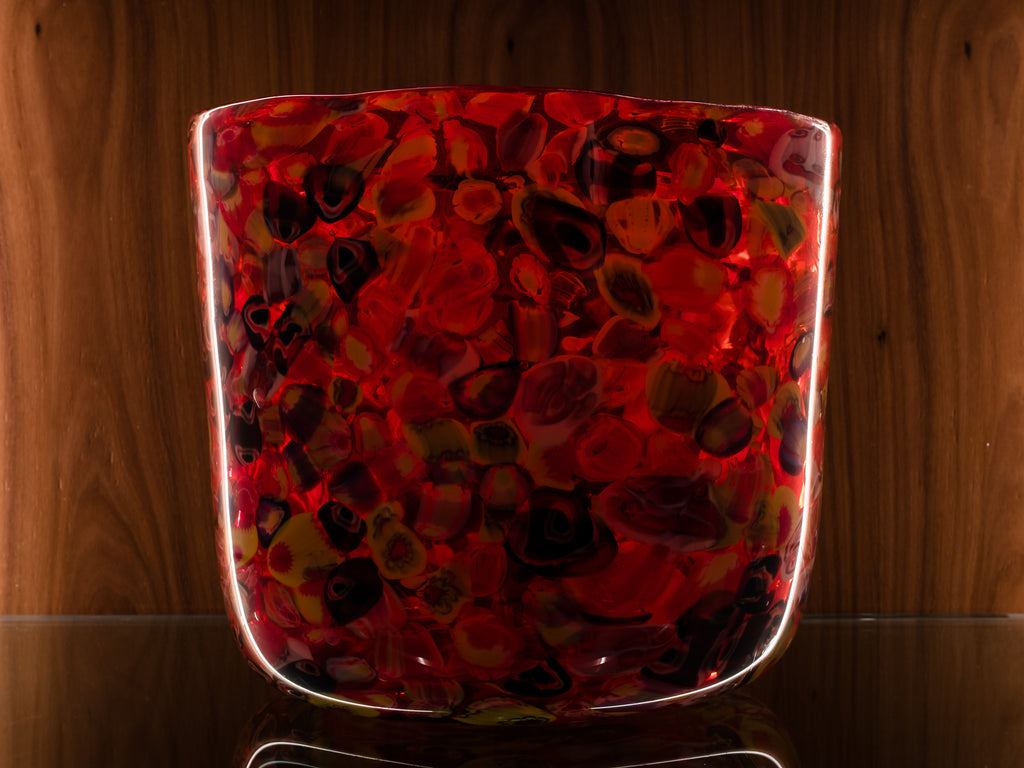 Grande Vaso de Vidro Colorido