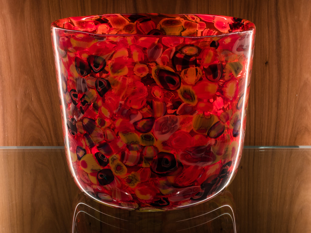 Grande Vaso de Vidro Colorido