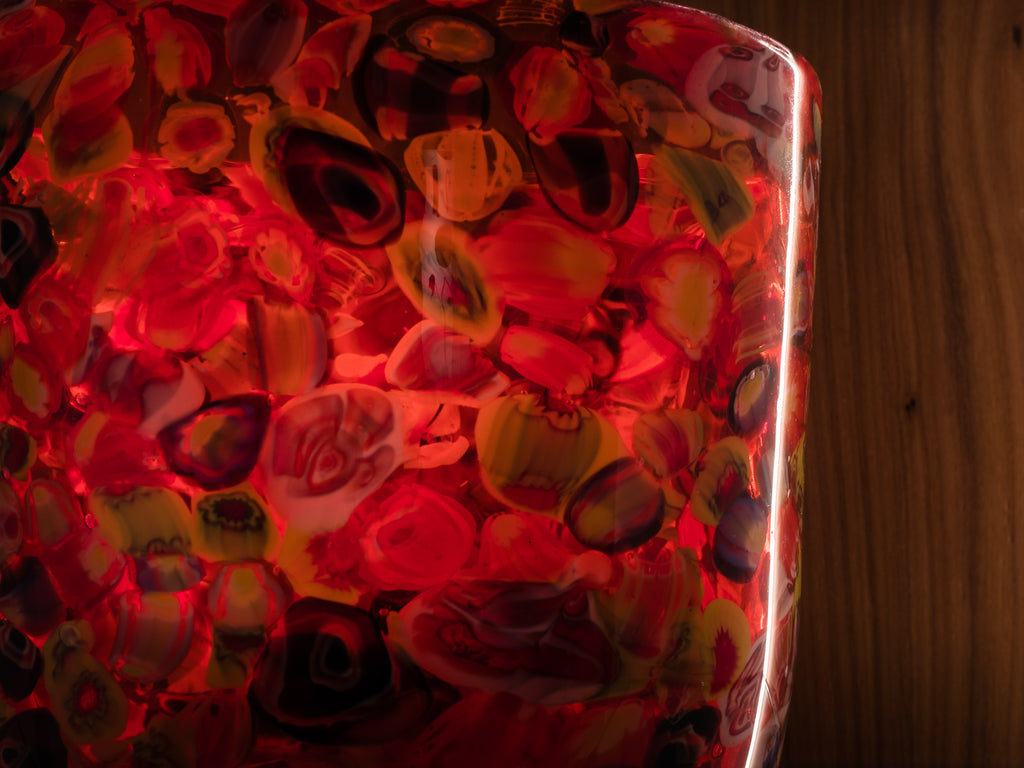 Grande Vaso de Vidro Colorido