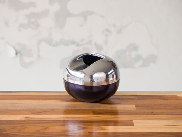 Cinzeiro Bola Preto e Cromo