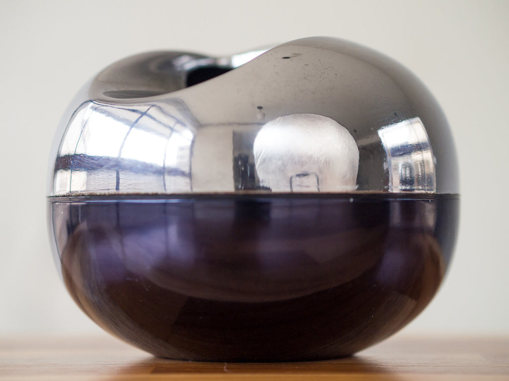 Cinzeiro Bola Preto e Cromo